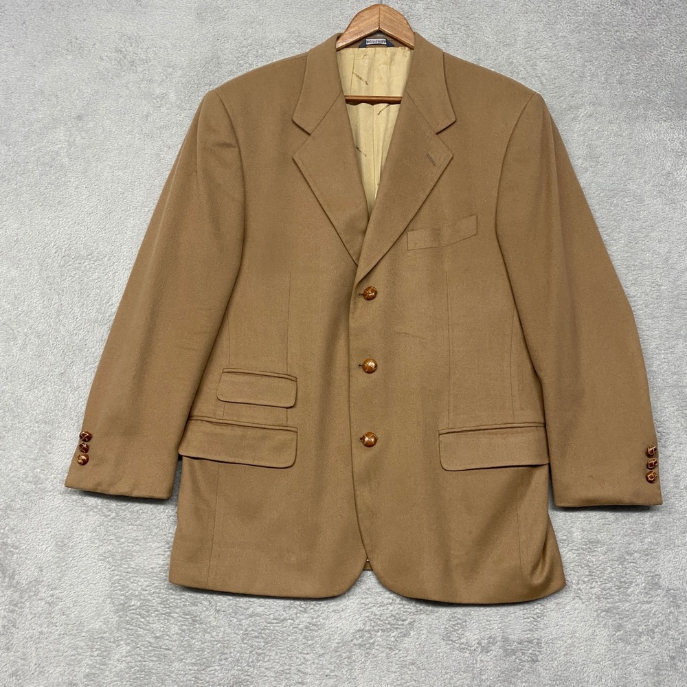 Fabio Inghirami Colombo Mens Tan Blazer 3 Button Pure Cashmere Made in Italy